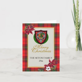 Tarjeta Seton Scottish Clan Tartan & Crest