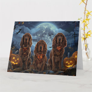 Tarjeta Setter Rojo Irlandés Halloween Espeluznante