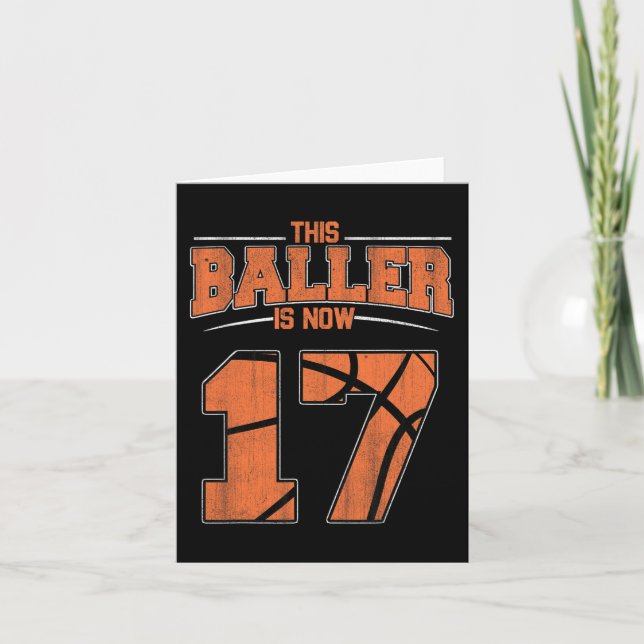 Tarjeta Sevente, feliz cumpleaños de niños de baloncesto d (Anverso)