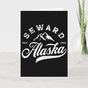 Tarjeta Seward Alaska Ak Vintage Montañas Vacaciones Famil