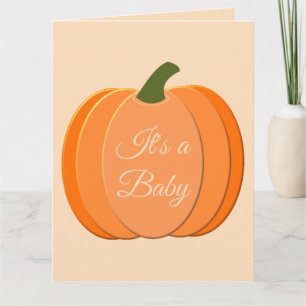 Tarjeta Sexo de calabaza neutra de Naranja suave
