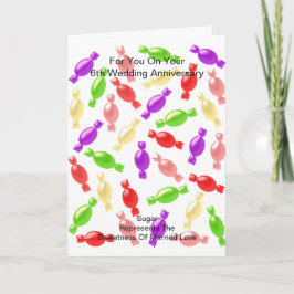 Tarjeta Sexto aniversario Boda personalizado de la golosin