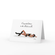 Sexy Brunette Pinup Chica Bachelorette Party Card