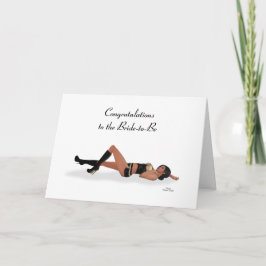 Tarjeta Sexy Brunette Pinup Chica Bachelorette Party Card