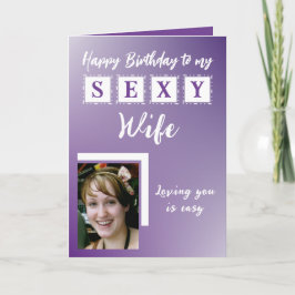 Tarjeta Sexy esposa agrega foto púrpura cumpleaños