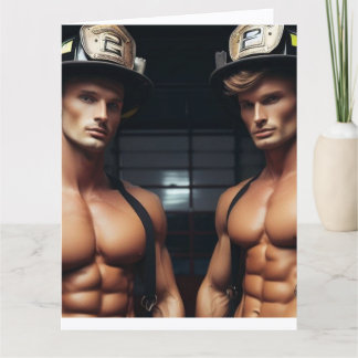 Tarjeta SEXY FIREFIGHTERS HOT BIRTHDAY GREETING Card
