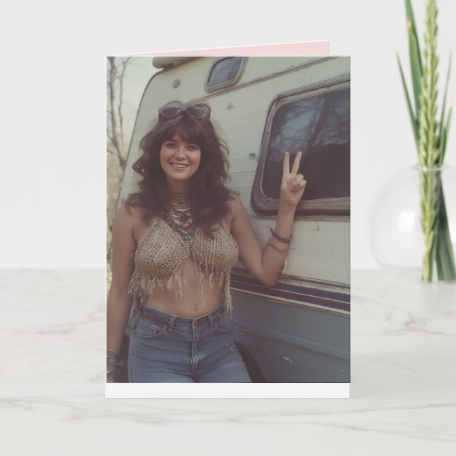 TARJETA SEXY HIPPIE GIRL VALENTINE'S DAY GREETING CARD (Anverso)