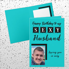 Tarjeta Sexy marido agrega foto turquesa cumpleaños