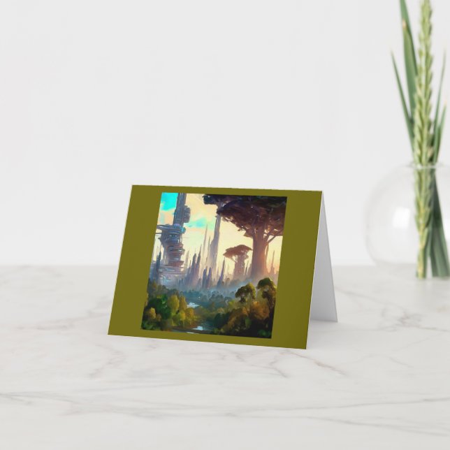 Tarjeta SF - Ciudad Sobre El Planeta Forestal 1 (Anverso)