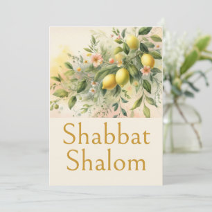Tarjeta Shabat Shalom, Jardín de Limones Italiano Boho Bot
