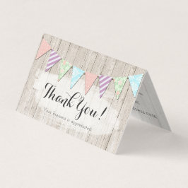 Tarjeta Shabby Chic Country Bunting Rustic Wood Gracias