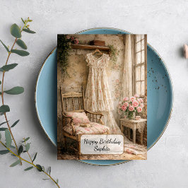 Tarjeta Shabby Chic Floral Dress