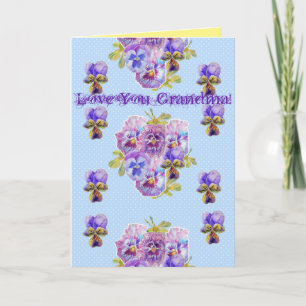 Tarjeta Shabby Chic Floral Love You Grandma Birday Card