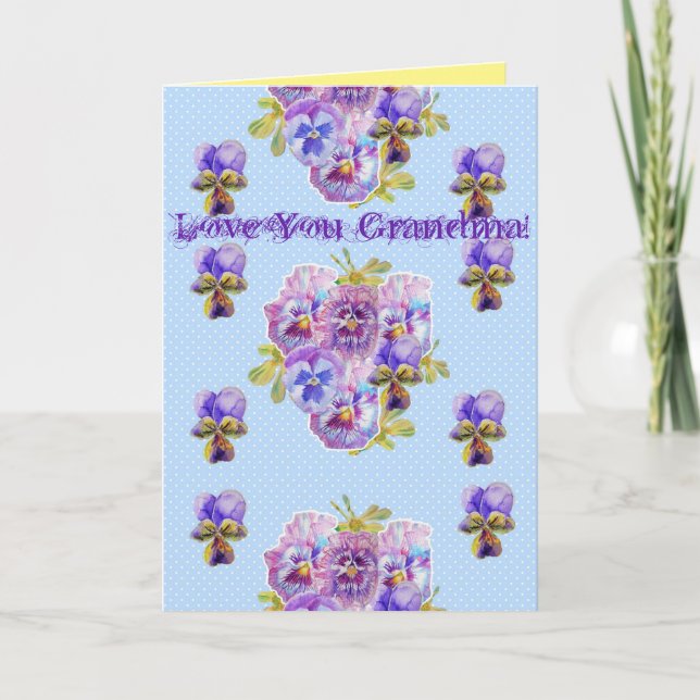 Tarjeta Shabby Chic Floral Love You Grandma Birday Card (Anverso)