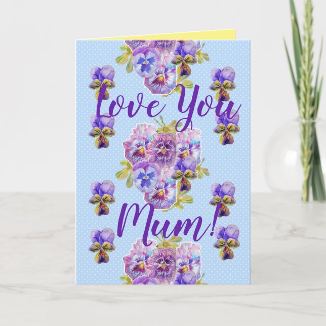 Tarjeta Shabby Chic Floral Love You Mamá Birthday Card (Anverso)