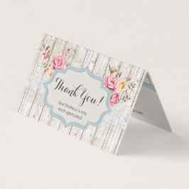 Tarjeta Shabby Chic Floral Rustic Wood Vintage Gracias