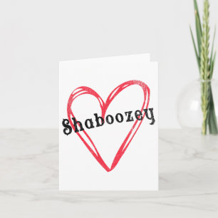 Tarjeta Shaboozey corazón T con primer nombre para niñas y