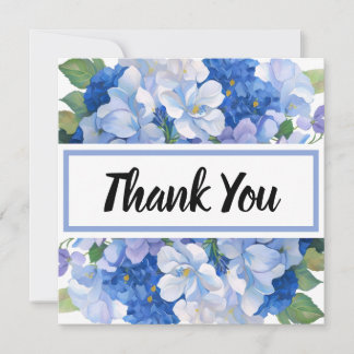 Tarjeta Shades of Blue Florals Gracias