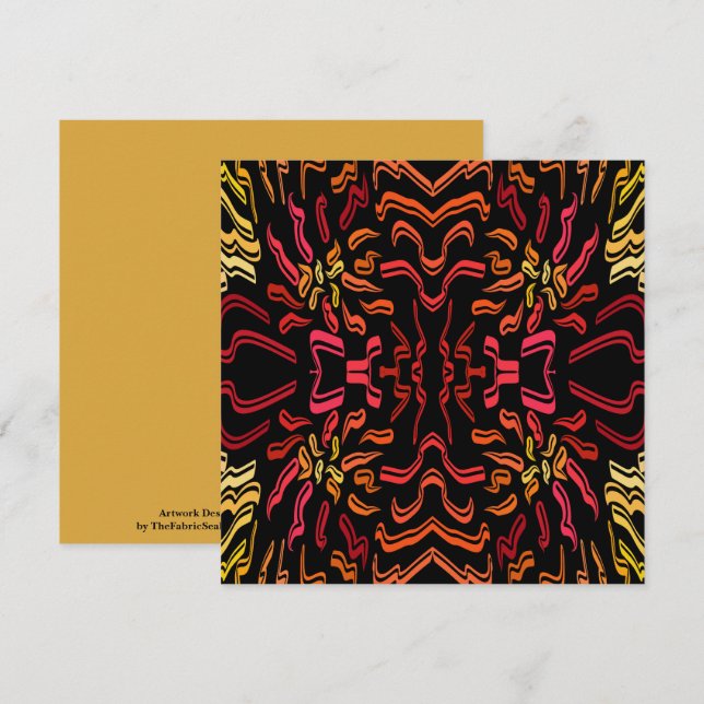 Tarjeta Shades Of Orange Red Yellow Ribbon Design (Anverso / Reverso)