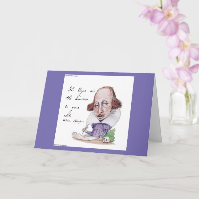 Tarjeta Shakespeare Caricature & The Tempest Quote  (Orquídea)
