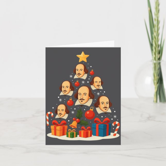 Tarjeta Shakespeare English Literature Christmas Tree Xmas (Anverso)