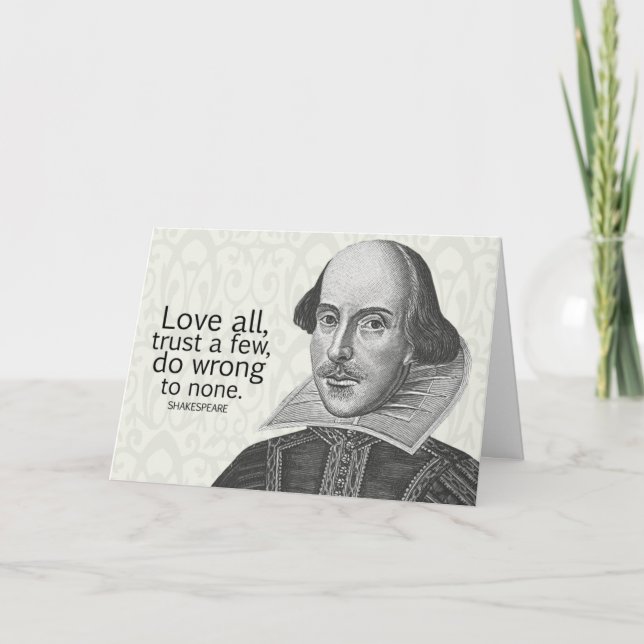 Tarjeta Shakespeare's Love All, Trust a Pocos, Do.. Cita (Anverso)