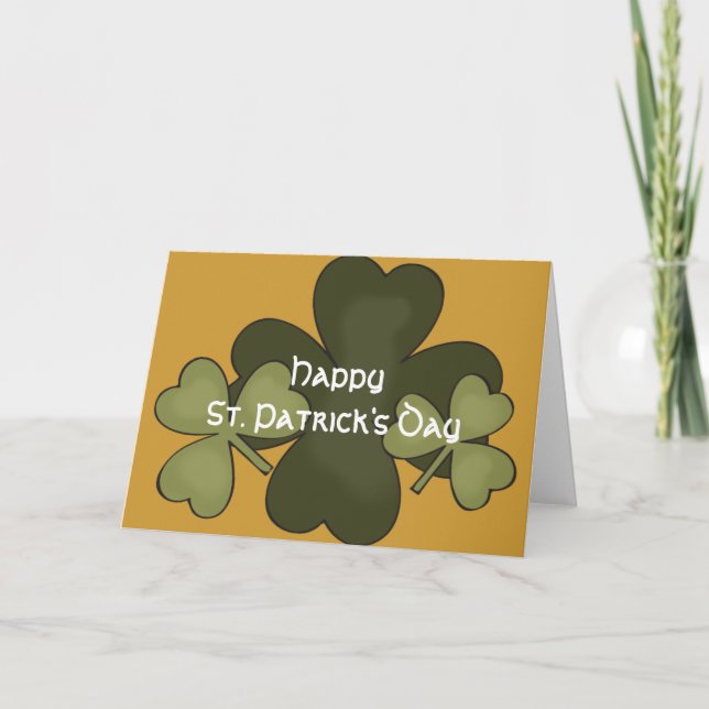 Tarjeta Shamrock 3 Happy St. Patrick's Day Card (Anverso)