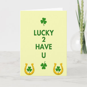 Tarjeta Shamrock Afortunado de Tenerte