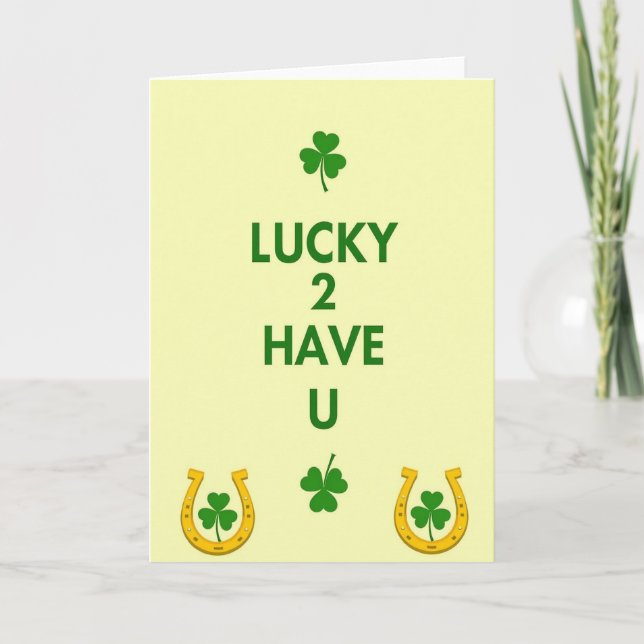 Tarjeta Shamrock Afortunado de Tenerte (Anverso)