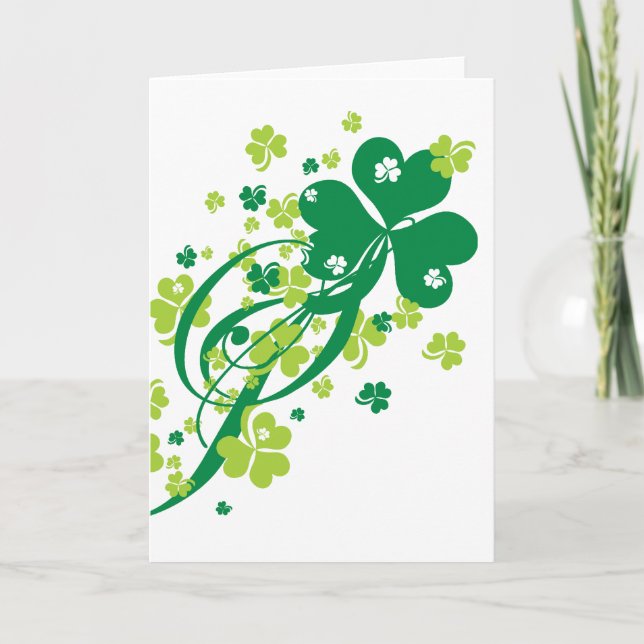 Tarjeta Shamrock and Swirls (Anverso)
