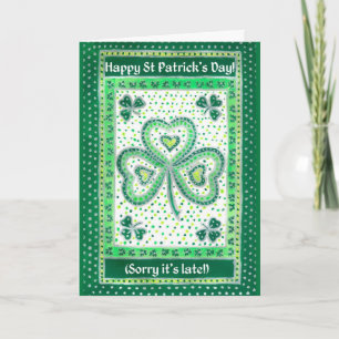 Tarjeta Shamrock Belated St Patrick's Day Card