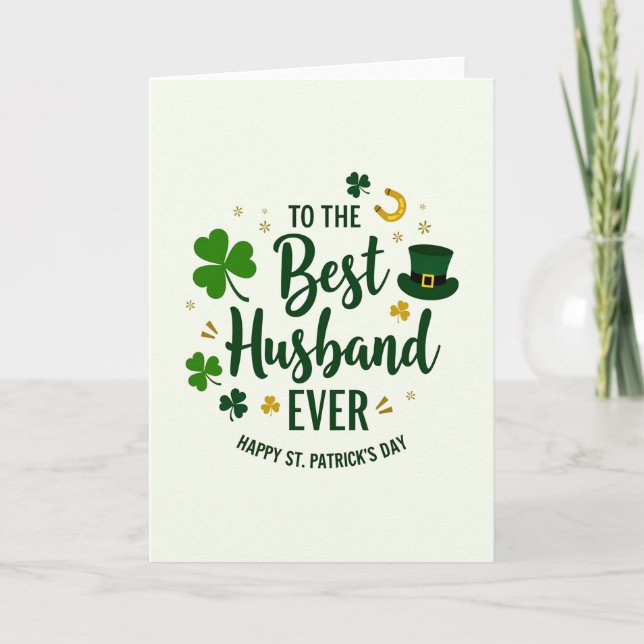 Tarjeta Shamrock Best Husband Ever Card (Anverso)