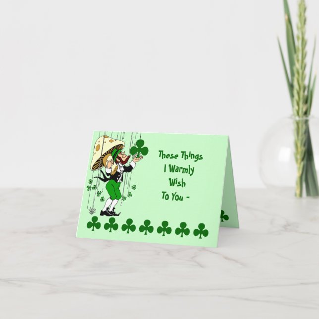 Tarjeta Shamrock Card Irish Blessing St. Patrick's Day (Anverso)