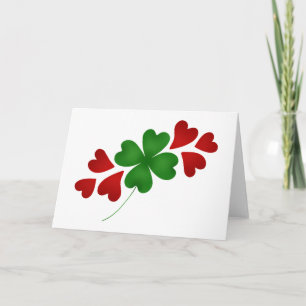 Tarjeta Shamrock con corazones