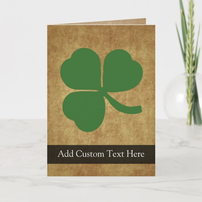 Tarjeta Shamrock con oro vintage (Anverso)