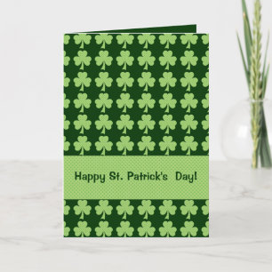 Tarjeta Shamrock con puntos de polka Día de San Patricio
