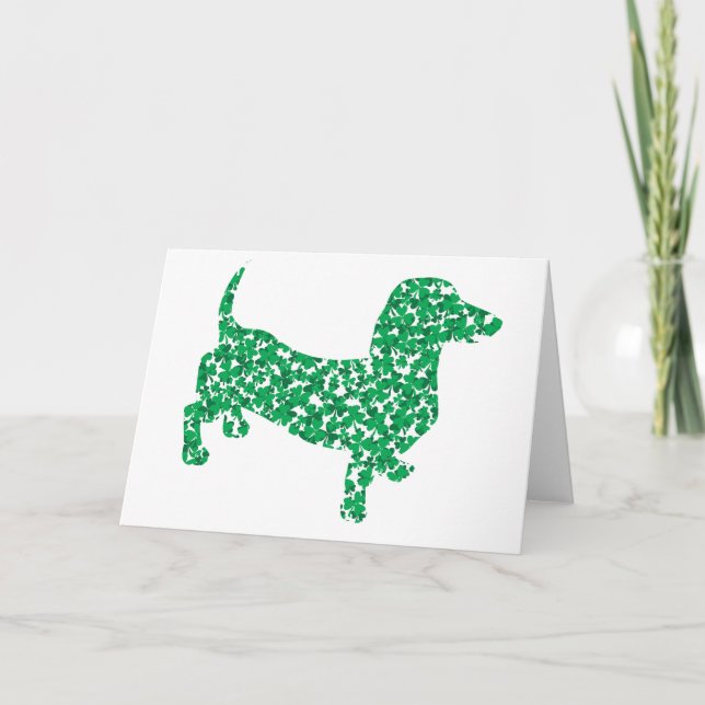 Tarjeta Shamrock Dachshund (Anverso)