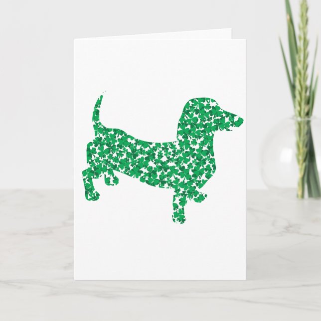 Tarjeta Shamrock Dachshunds (Anverso)