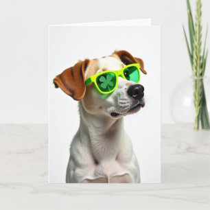 Tarjeta Shamrock del Perro Genial