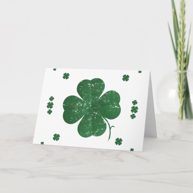 Tarjeta Shamrock - estilo vintage (Anverso)