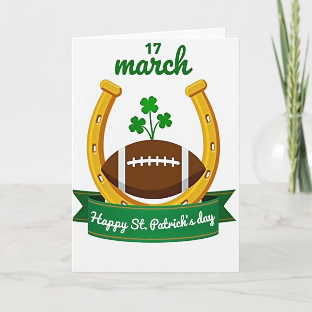 Tarjeta Shamrock Football St Patricks Card (Anverso)