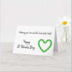 Tarjeta Shamrock Heart Happy St Patrick's Day