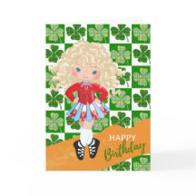 Shamrock Irish Dance Blond Hair Chica Cumpleaños