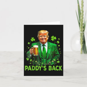 Tarjeta Shamrock irlandés por el Día del Rey Santo de Trum