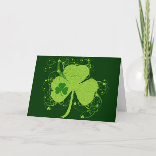 Tarjeta Shamrock irlandés verde