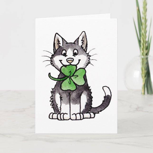 Tarjeta Shamrock Kitty (Anverso)