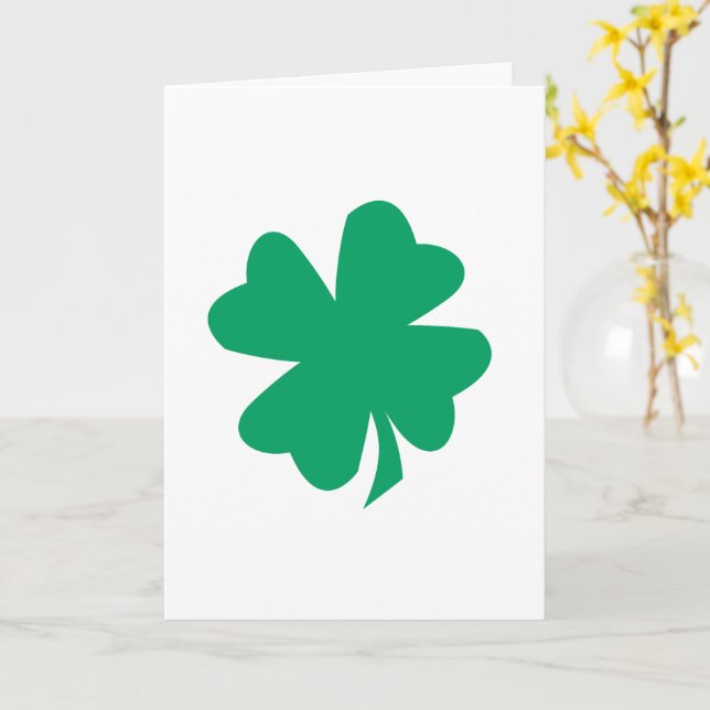 Tarjeta Shamrock Leaf St Patrick's Day 2025 Green Irish (flor amarilla)