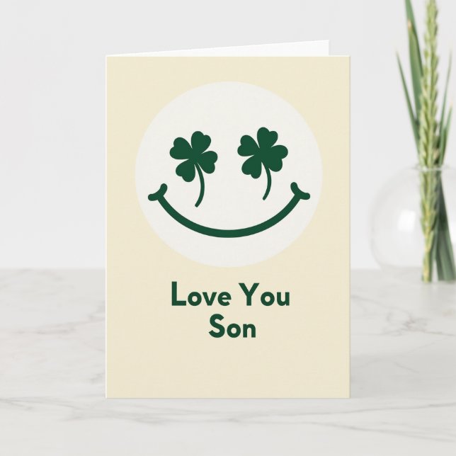 Tarjeta Shamrock para Hijo Te Amo (Anverso)