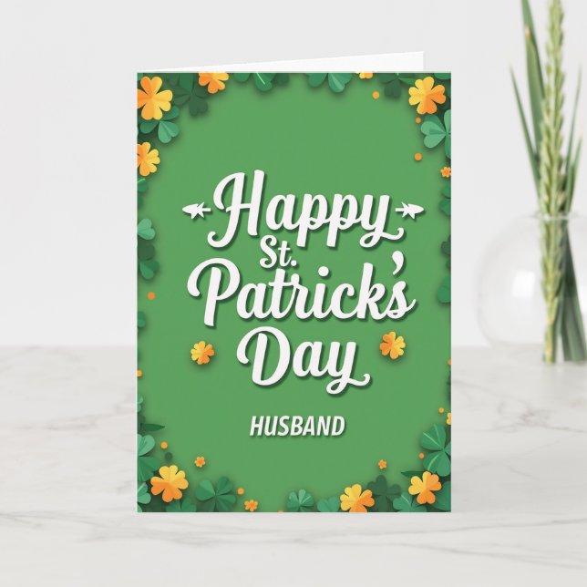 Tarjeta Shamrock Pattern Husband Card (Anverso)