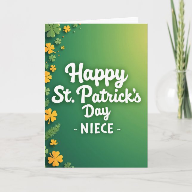 Tarjeta Shamrock Pattern Niece Card (Anverso)